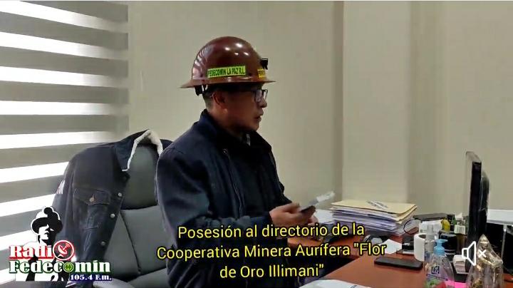 Secretario General De Fedecomin La Paz Pocesionó Al Directorio De La Cooperativa Minera Flor De Oro Illimani